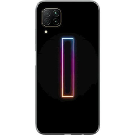 Kompatibel Mobilcover til Huawei Huawei P40 lite Minimalistisk neonbogstav I i regnbuefarver mod mørk baggrund