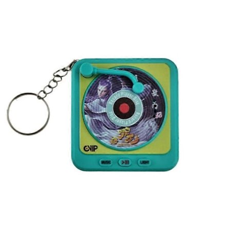 Kreativ Söt Klassisk Retro Nezha CD-spelare Högtalare Hänge Nyckelring Barn Ljus Musik Ljus Pussel Grammofon Hänge Leksak[HK]