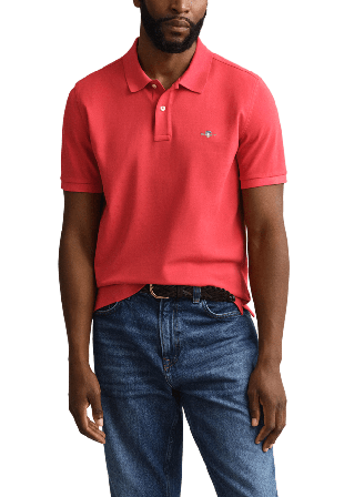 GANT Regular Fit Shield Piqué Polo Shirt T-shirts Herr Röd XL