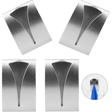 Sett med 4 kjøkkenhåndklekroker, selvklebende håndkleholder, baderom