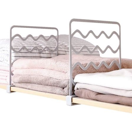 4 Sæt Hyldeinddelere til Skabshylde Organizer Multifunktionel Træ Skabsseparator til Opbevaring og Organisation