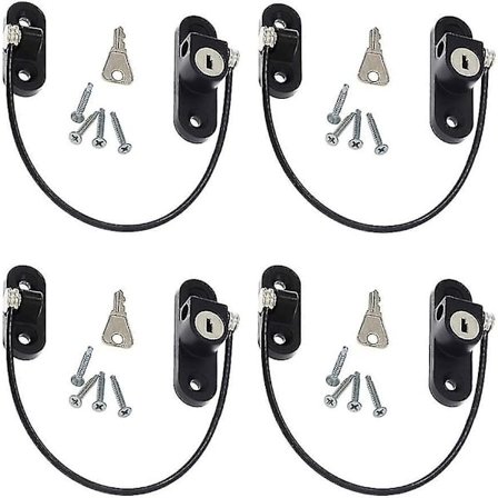 4 st Fönsterlås med Nyckel, Säkerhetslås för Fönster och Dörrar