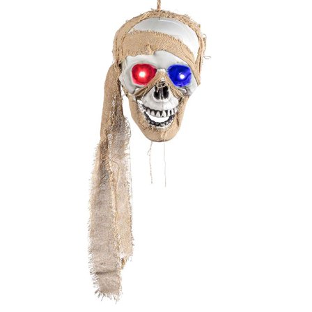 Hængende Dødningehoved med Blinkende Øjne Stor