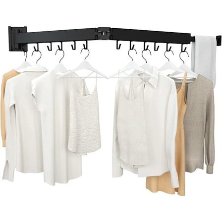 Hopfällbar klädtork, 2-faldig svart tvättställ, platsbesparande, premium hopfällbar klädhängare, för tvättstuga, balkong, badrum, uteplats, sovsal, 