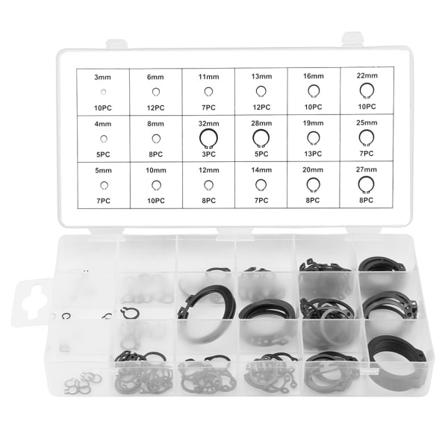 150 kpl Snap Kiinnitysrengas ympyrärenkaiden set 3mm - 32mm 18 kokoa laatikon kanssa