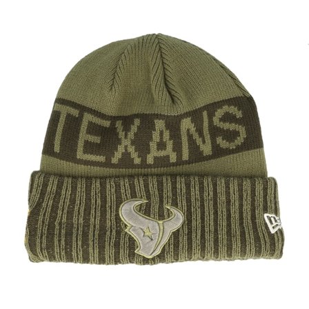 New Era - NFL Vert cuff Bonnet - Houston Texans NFL Salute To Service Green Knit Cuff @ Hatstore