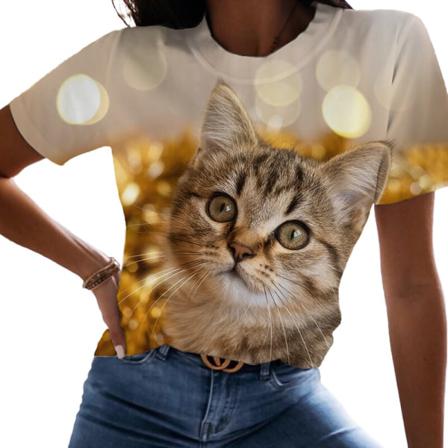 Kortärmade Kvinnor T-shirts Med Rund Hals