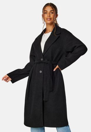 VILA Poko Long Coat Black Klær