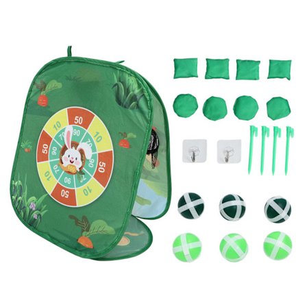 Tegneserie Barn Kast Leke Sett Grønn Bærbar Stoff Sammenleggbar Dyr Kast Spill Leke for Gutter Jenter 2381A-6