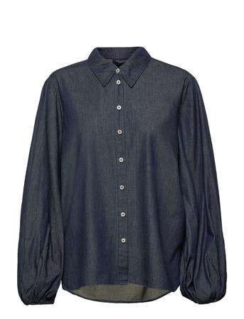 Ams Blauw Balloon Sleeve Shirt Blue Scotch & Soda