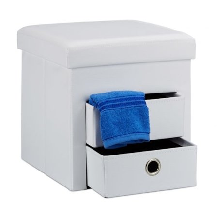 Pall i läderimitation med 2 fack