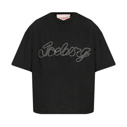 Iceberg T-Shirts , Zwart , Dames , Maat: 2XS