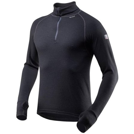 Devold Expedition Man Zip Neck Men base layer tops Black M