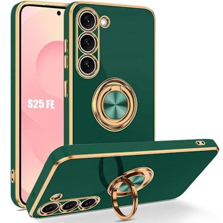 Silikone Cover - BOOLING - til Samsung Galaxy S25 FE - Ridsefrit med Grøn Natring