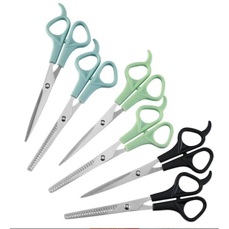 Teräksinen kampaussarja lapsille ja vauvoille - pakkaus, ohennus- ja tasosaksilla sekä lemmikkieläinten saksilla