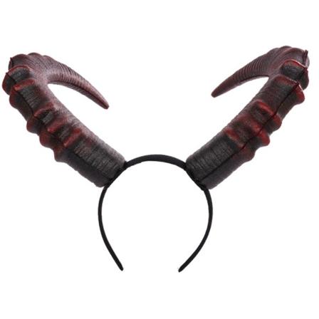 Halloween Cosplay Hår Tilbehør Realistisk Lang Devil Horn Carnival Pannebånd