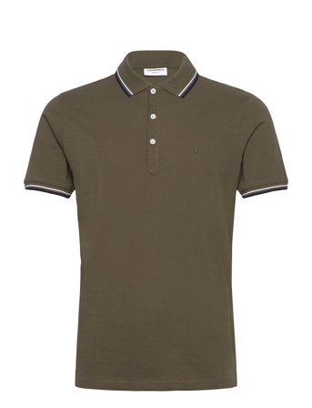 Lindbergh Polo Shirt With Contrast Piping - Brown - L