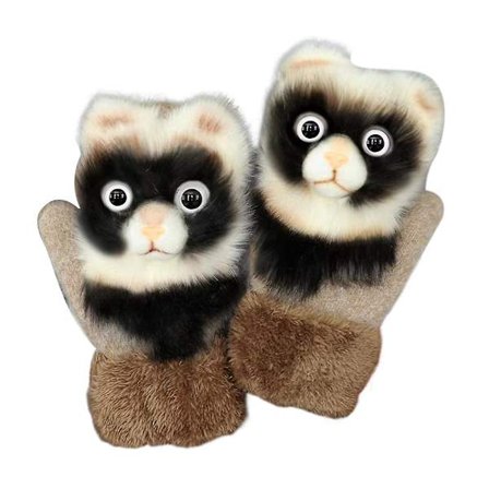 Söta tecknade stickade handskar, vindtäta, varma vantar för vuxna barn