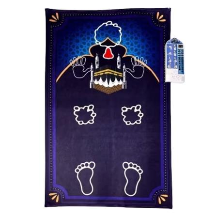 Elektronisk interaktiv tilbedelsesteppe Eid Mubarak elektrisk bønneteppe teppe muslimske barn Black Purple