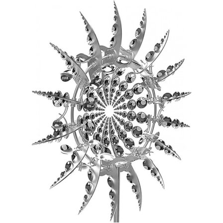 Vindklokke Metall Vindmølle 3D Metall Solar Vindspinner