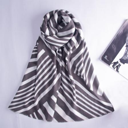 Imitert kashmir for kvinner, høst, vinterskjerf Zebra - Black 190*58