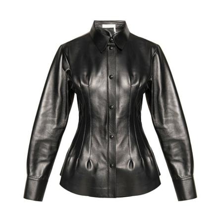 Chloé, Leather shirt Zwart, Dames, Maat:S