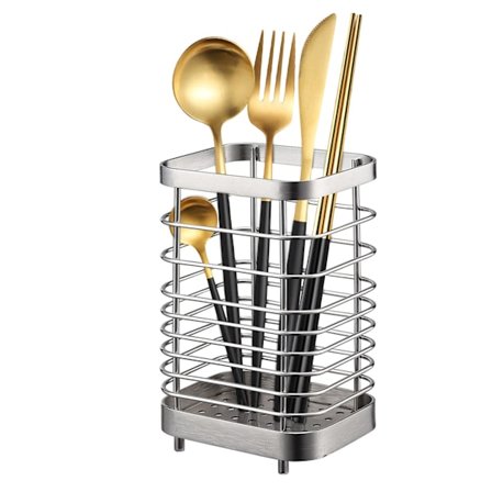 Køkkenredskabsholder, rustfrit stål køkkenredskab organiser, køkkenbestik kurv, bordbestik holder, bestik stativ til køkkenbord