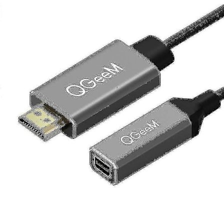 Qgeem HDMI till Mini DP-konverteringsadapterkabel UHD 4K@30Hz-kontakt
