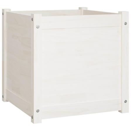 Vidaxl Odlingslåda Vit 50x50x50 Cm Massivt Furuträ Vit