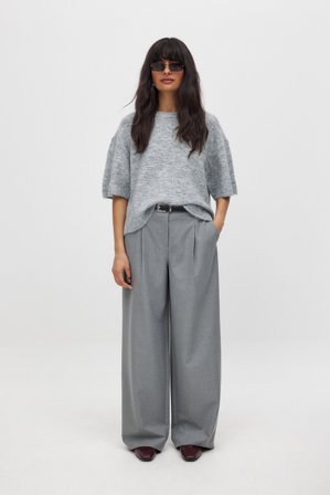 NA-KD Pantalon taille mi-haute en tissu mélangé - Pantalon cigarette - Gris - EU 42