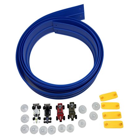 Allsidige racerbaneleker for barn: En 4,8 meter lang fleksibel racerbilrampebane med sugekopper - en bærbar racerbane som fungerer med 1/