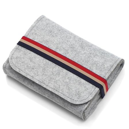 1 st Filt Kabelorganiseringsväska - Bärbar Förvaringslåda för Tillbehör, Perfekt för Laddare och Kablar för Resor och Hemmabruk