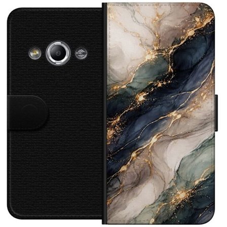 Kompatibelt Lommeboketui til Samsung Galaxy Xcover 3 Luksuriøs abstrakt marmor kunst i svart, hvitt og gull med elegante linjer, eksklusivt design fo