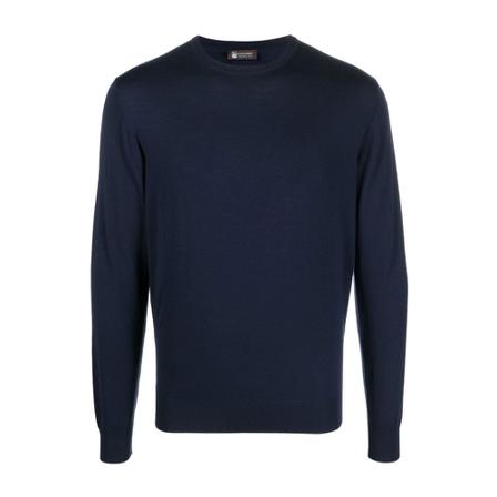 Colombo, Round-neck Knitwear Blauw, Heren, Maat:M