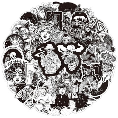 Gotiska Klistermärken: 50-pack för Telefoner, Datorer & Mer