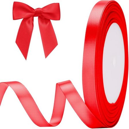 Røde bånd, 10 mm gavebånd, 22 m bånd for gaveinnpakning, dekorativt bånd til juledagen