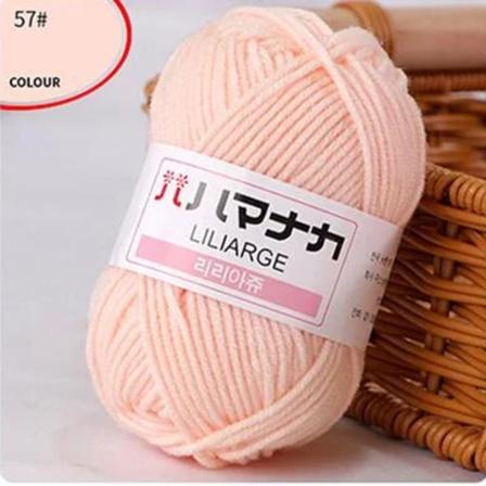 25G Baby Mælkeblød Blød Bomuldstrikket Garn Tykt Fibergarn Fløjl Garn Håndstrikket Garn Hæklegarn til DIY Trøje 57