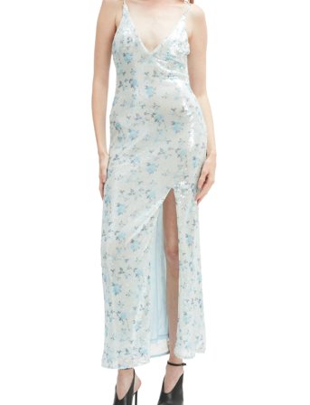 Bardot Lois Sequin Maxi Dress - Blue - 36