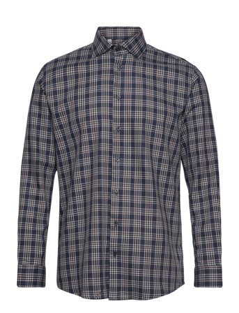 Slhregtimor Shirt Ls Cut Away Check Ex Navy Selected
