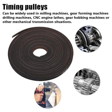 GT26mm Kumitimahista Hammashihna Korkea Lujuus Joustava Liukumaton Synkroninen Hihna Musta (5m 16.4ft)