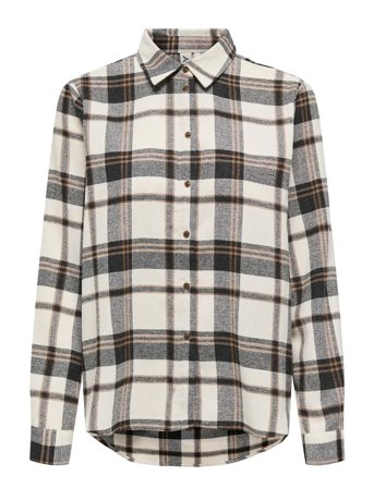 ONLY Onlfie Ls Reg Check Shirt Wvn Cs - Beige - S
