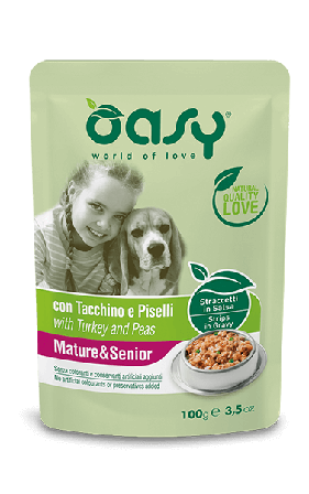 Oasy Straccetti In Salsa Con Tacchino E Piselli Per Cani