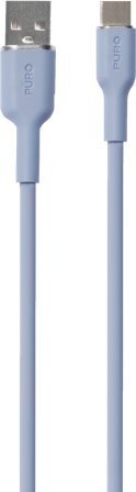 PURO ICON SOFT Cable USB-A to USB-C, 1.5m, light blue
