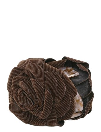 SUI AVA Rosa Velvet Hair Claw - Brown - MIDDLE