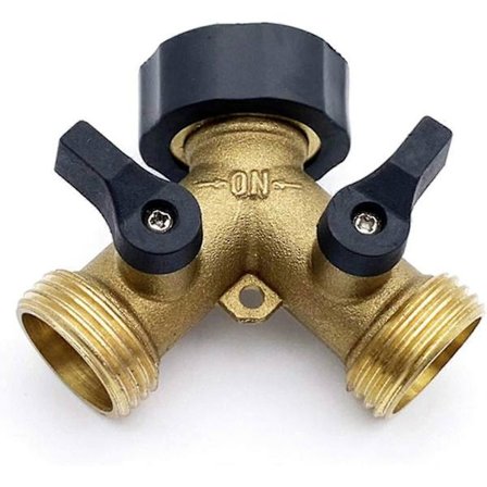 2-vejs 3/4 "messing Y-fordeler, Fordeler med afspærringsventiler til to forsyningsslanger Bedste gave