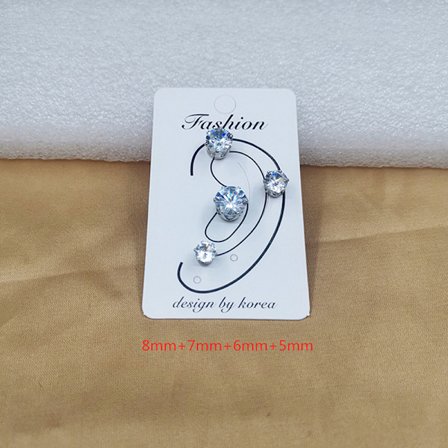 Crystal Magnetic Ear Stud Øreringe Zircon Magnet Øreringe