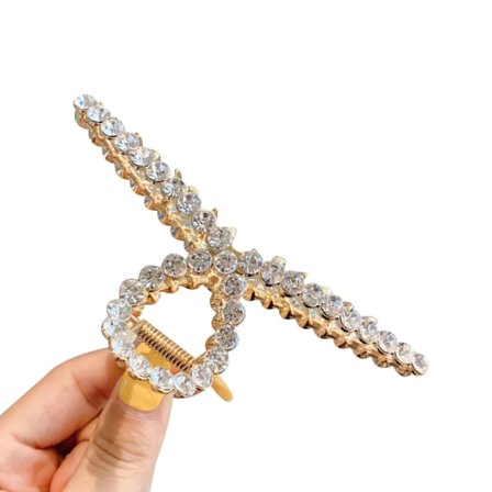 Guld metall hårklämmor för kvinnor