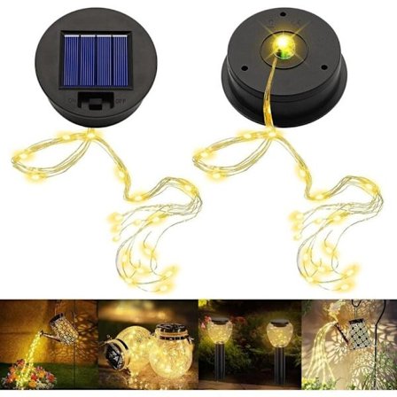 Solcellelys Reservedele 2 Pak 8,5 cm LED Vandtæt Solpanel Kompatibel med Solcellelygter Havelamper DIY
