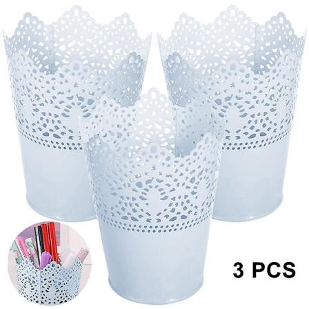 3 stk sminkeorganisator kosmetikkorganisator for oppbevaring av sminkekoster White