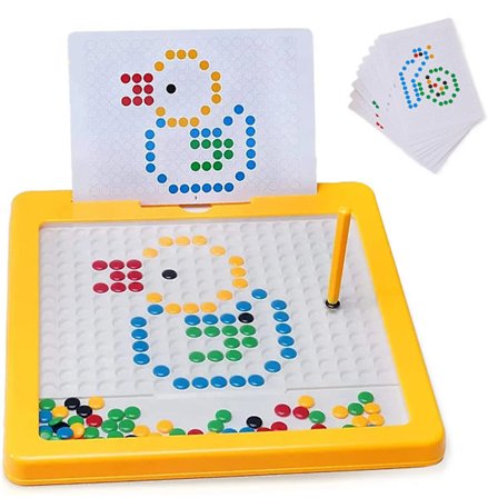 Magnetisk tegnebræt til småbørn Doodle tavle med magnetisk pen og perler montessori pædagogisk førskole rejselegetøj
